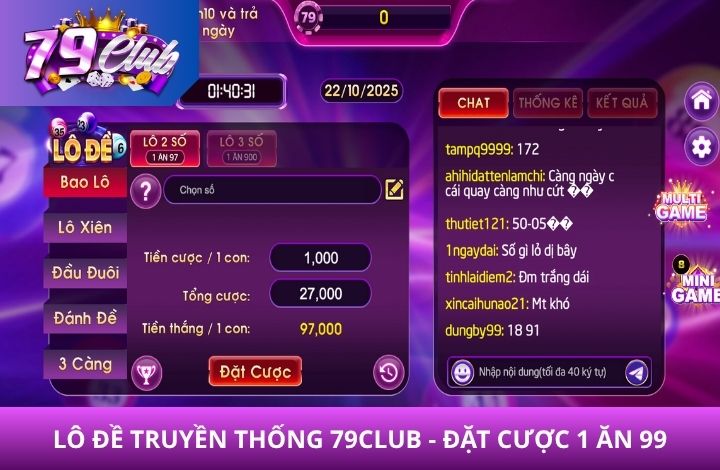 Đặt cược lô đề truyền thống tại 79Club Đặt cược lô đề truyền thống tại 79Club