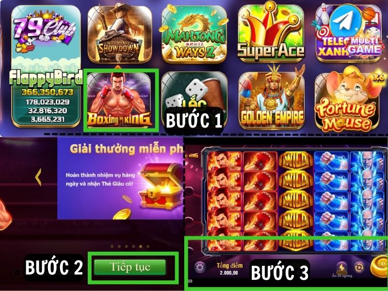 mo ta 3 buoc tham gia no hu quyen vuong tai 79club